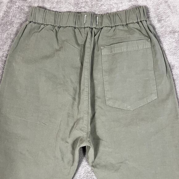 Citizens of Humanity Pants Women's M Wide Leg Cropped Green Flax Cotton - Picture 5 of 9